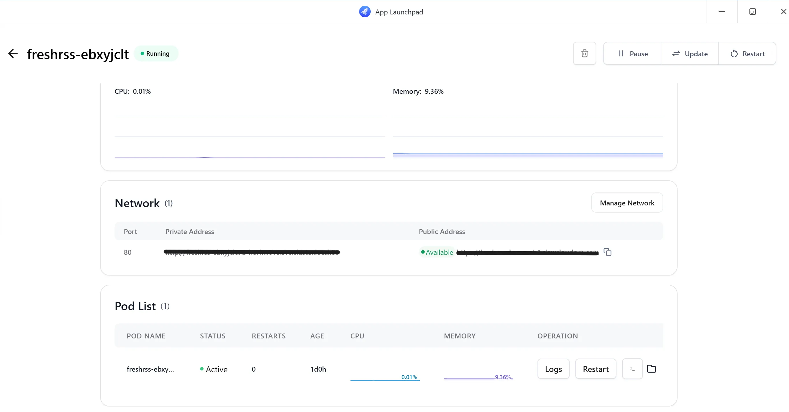 FreshRSS deployment in ClawCloud Run